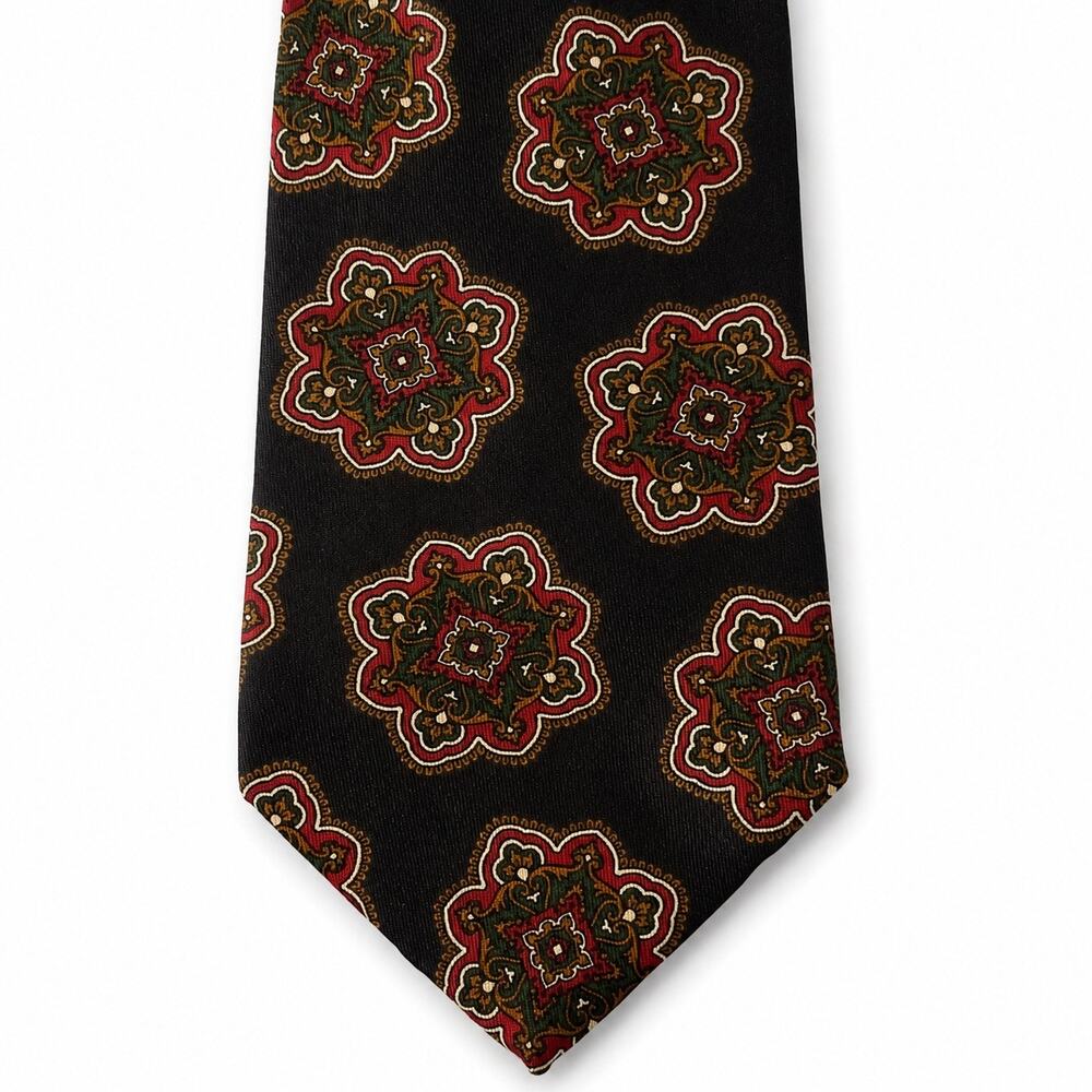 Vintage Kuppenheimer All Silk Brown Medallion Necktie Made USA Classic